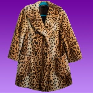 Topshop Leopard Print Peacoat